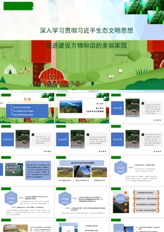 1深入学习贯彻习近平生态文明思想促进建设万物和谐的美丽家园1