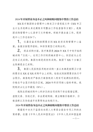 2024年住建局开展群众身边不正之风和腐败问题集中整治工作总结