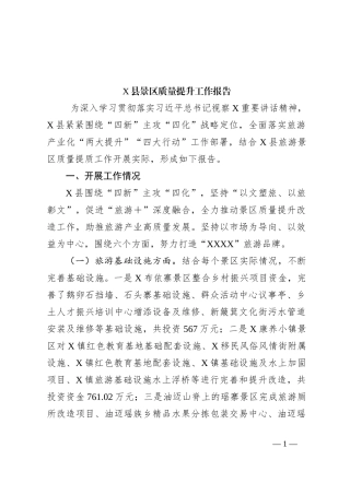 X县景区质量提升工作报告