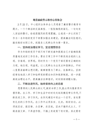 观看廉政警示教育心得体会