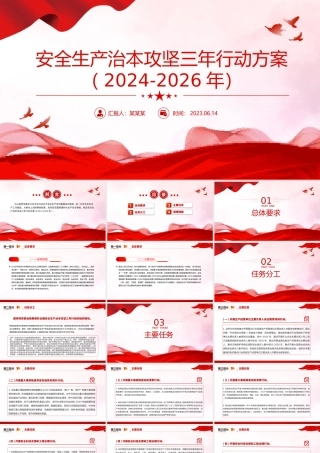 精美简约安全生产治本攻坚三年行动方案（2024--2026）PPT课件
