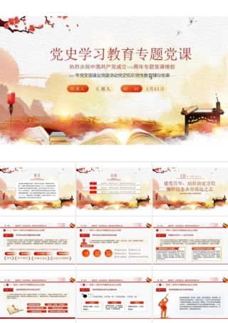 党 史学习主题教育党课PPT