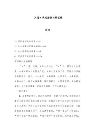 （4篇）政治画像材料汇编