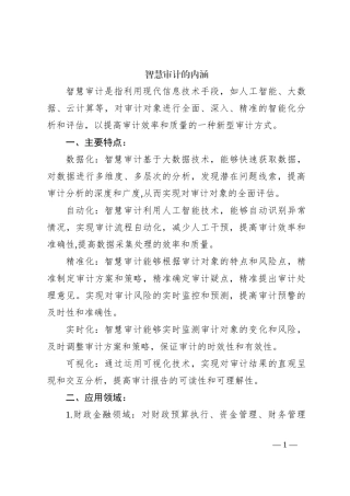 智慧审计的内涵