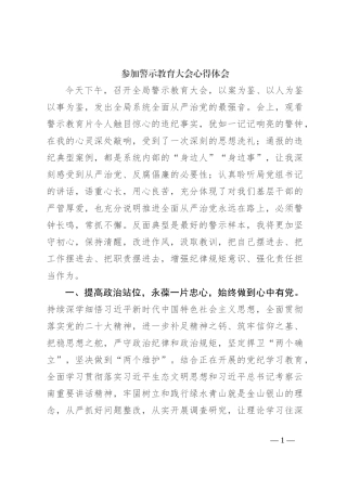 参加警示教育大会心得体会