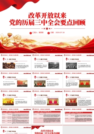 党政风改革开放以来党的历届三中全会要点回顾党史学习PPT下载