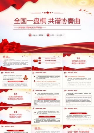 2024全国一盘棋共谱协奏曲PPT党政风新思想引领新时代改革开放课件下载