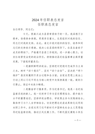 2024年任职表态发言