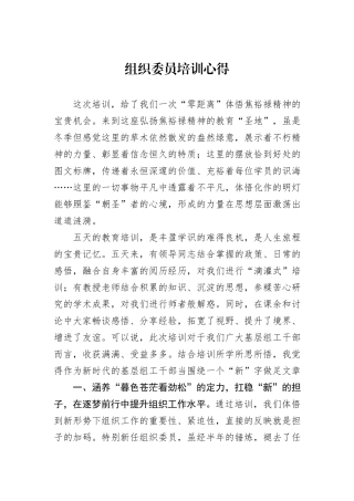 组织委员培训心得