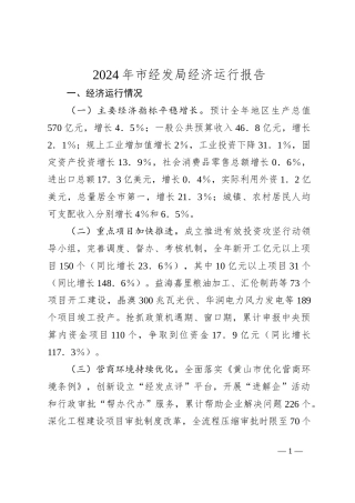 2024年市经发局经济运行报告