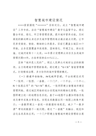智慧城市建设情况