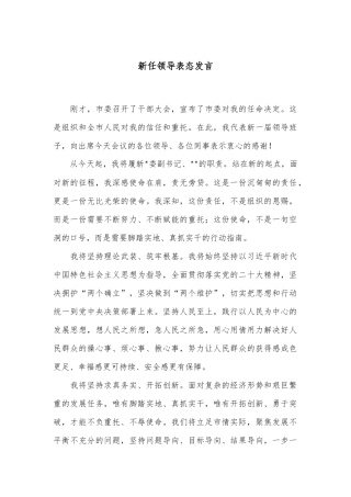 新任领导表态发言