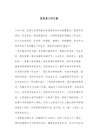 发改局工作汇报