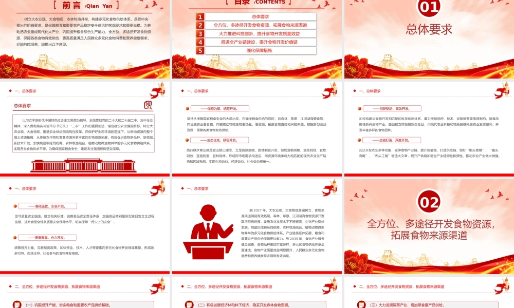 精美实用关于践行大食物观构建多元化食物供给体系的意见PPT课件