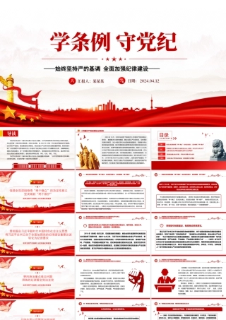 2024学条例守党纪学习教育微党课PPT