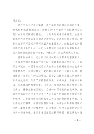 在2024年纪委监委理论学习中心组集体学习会上的研讨交流发言：执纪执法贯通，赋能纪检新篇章
