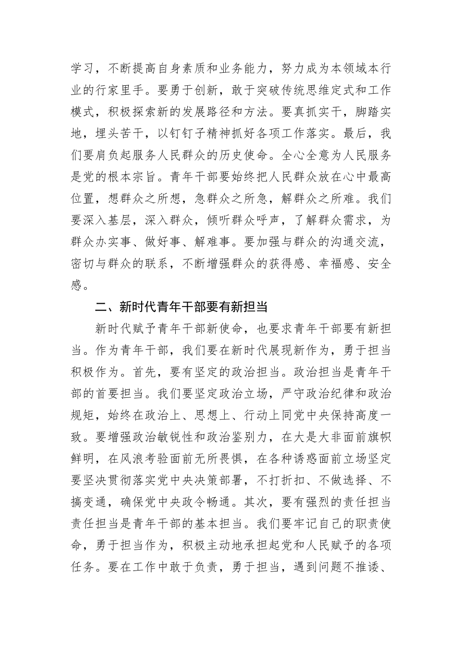 在青年干部座谈会上的研讨发言_第2页