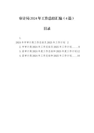 审计局2024年工作总结汇编（4篇）