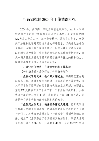 行政审批局2024年工作情况汇报