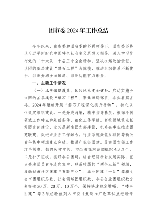 团市委2024年工作总结