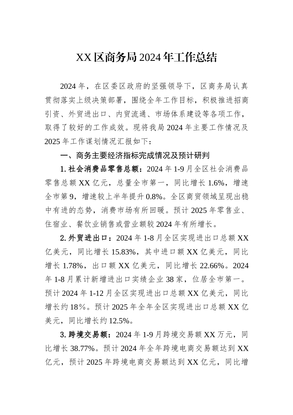 商务局2024年工作总结汇编（8篇）_第2页