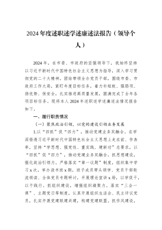 2024年度述职述学述廉述法报告_（领导个人）