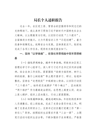 局长个人述职报告