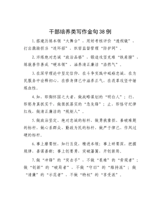 干部培养类写作金句38例