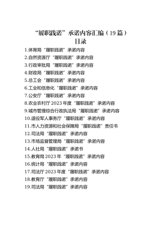 “履职践诺”承诺内容汇编（19篇）