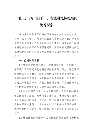 “山上”换“山下”，省域耕地林地空间统筹探索.docx