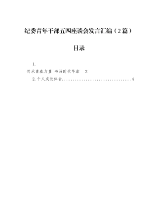 纪委青年干部五四座谈会发言汇编（2篇）.docx