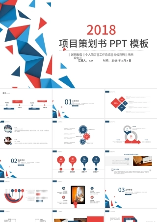 2017年蓝色简约项目策划书PPT模板.pptx