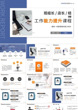 2022经理工作能力提升课程PPT简约风基层管理者班组长店长经理工作能力领导力培训.pptx