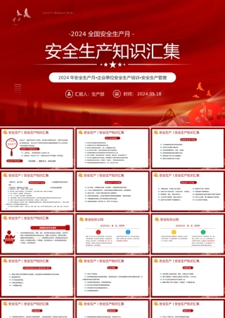 2024全国安全生产月PPT大气精美安全生产知识汇集课件下载.pptx
