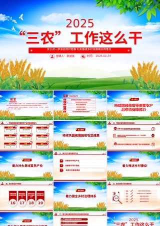 2025年三农工作这么干PPT绿色清新中央一号文件要点速览.pptx