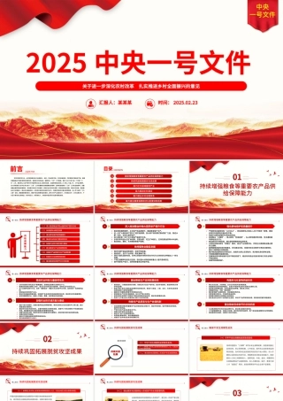 2025中央一号文件PPT关于进一步深化农村改革扎实推进乡村全面振兴的意见课件.pptx