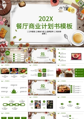 创意餐饮餐厅商业计划书PPT模板.pptx