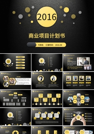 大气金色企业介绍PPT模板创业计划书模板.pptx