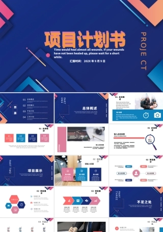 高端几何风项目计划书PPT模板.pptx