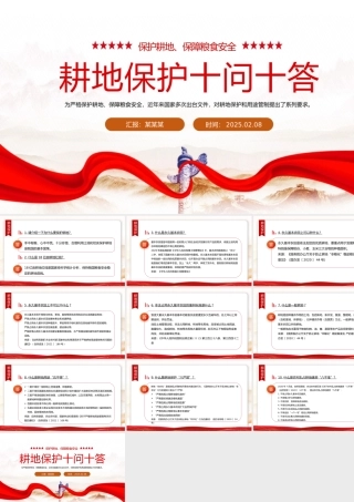 耕地保护十问十答PPT简洁风保障粮食安全主题课件.pptx