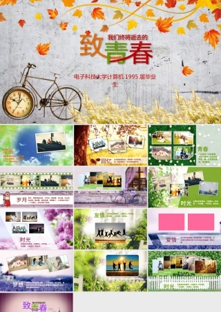 秋天秋季致青春毕业相册ppt模板.pptx