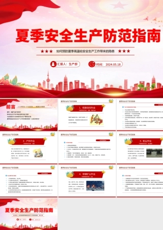 夏季安全生产防范指南PPT创意简洁如何预防高温给安全生产工作带来的隐患课件.pptx