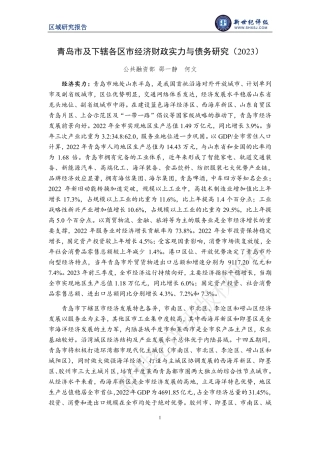 青岛市及下辖各区市经济财政实力与债务研究（2023）-25页.pdf