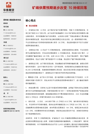 铜月报：矿端供需预期逐步改变 TC持续回落-20240107-华泰期货-14页.pdf