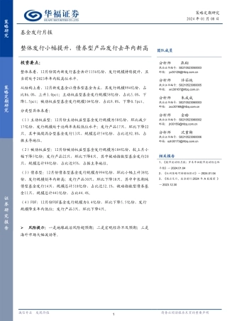 基金发行月报：整体发行小幅提升，债券型产品发行去年内新高-20240108-华福证券-11页.pdf