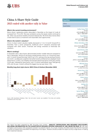 UBS Equities-China A-Share Style Guide _2023 ended with another rally in ...-105680506.pdf