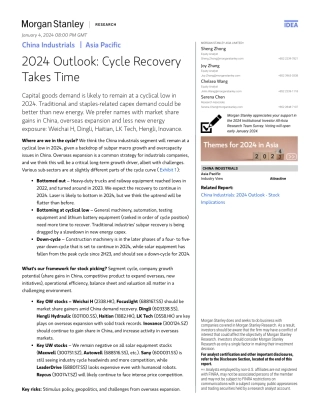 Morgan Stanley-China Industrials 2024 Outlook Cycle Recovery Takes Time-105744149.pdf