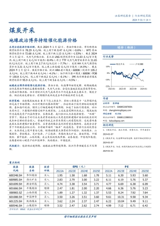 煤炭开采行业研究简报：地缘政治博弈持续催化能源价格-20240114-国盛证券-12页.pdf