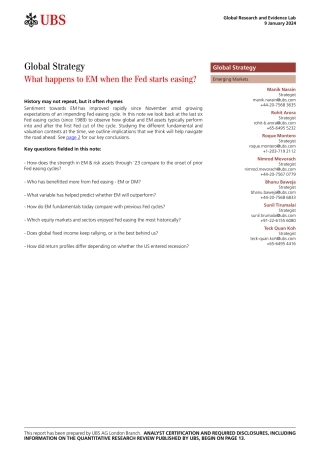 UBS Equities-Global Strategy _What happens to EM when the Fed starts easi...-105801742.pdf
