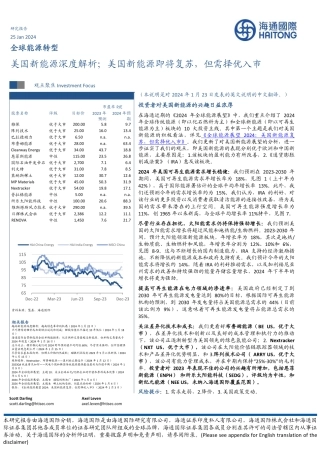 全球能源转型：美国新能源深度解析；美国新能源即将复苏，但需择优入市-20240125-海通国际-23页.pdf